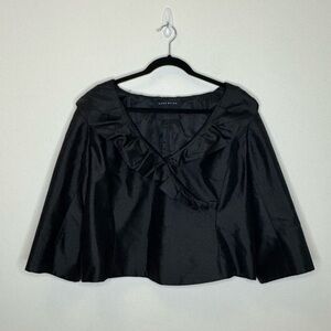 Ross Mayer Elegant Silk Wrap Black Women's Top Made in Canada